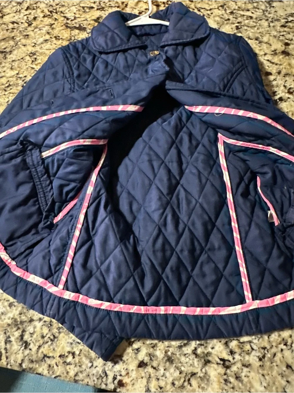 Lilly Pulitzer Navy Quilted ladies small Button-Front Puffer Jacket
